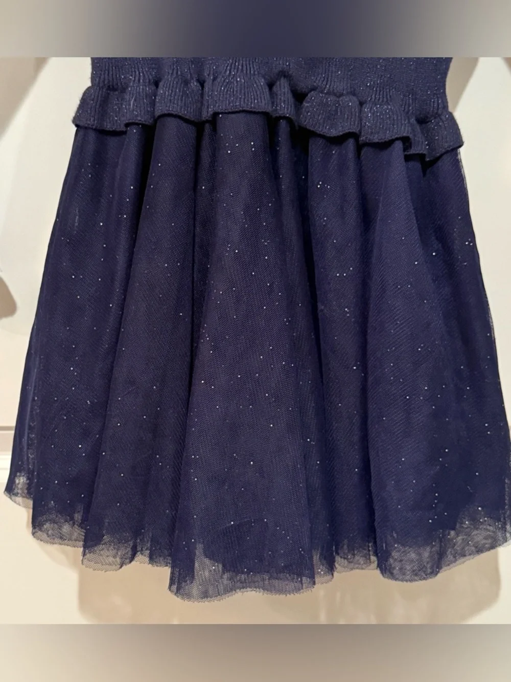 Gymboree Toddler Girls Navy Sparkle Long-Sleeve Tulle Dress